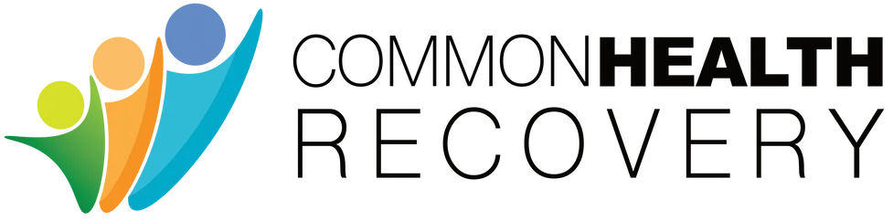 CommonHealth Recovery logo featuring colorful abstract figures representing holistic wellness and community care.